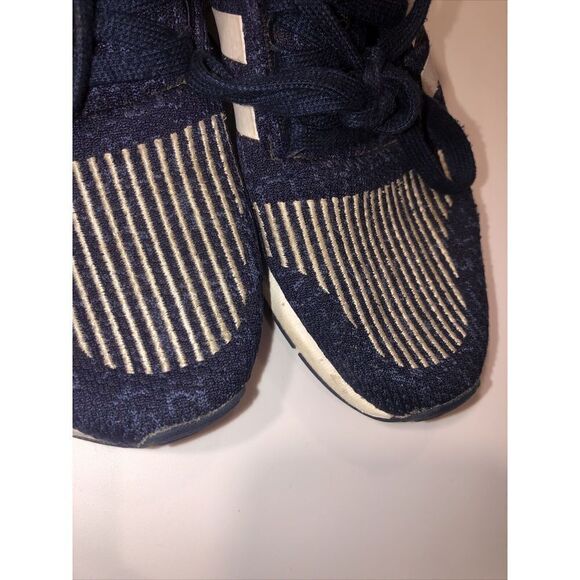 Adidas Swift Run Denim Sneakers B37118 Mens 6.5 Knit Blue Jean Navy - Picture 8 of 11